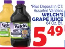 Bravo Supermarkets WELCH'S GRAPE JUICE offer