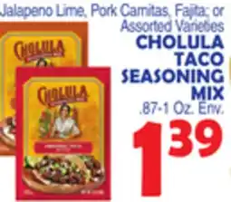 Bravo Supermarkets CHOLULA TACO SEASONING MIX offer