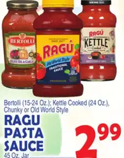 Bravo Supermarkets RAGU PASTA SAUCE, 45 Oz. Jar offer