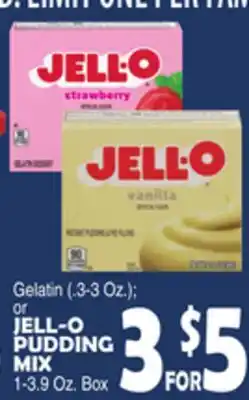 Bravo Supermarkets Gelatin (.3-3 Oz.) or JELL-O PUDDING MIX offer