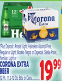 Bravo Supermarkets HEINEKEN ALCOHOL FREE, REGULAR OR LIGHT MODELO NEGRA OR ESPECIAL STELLA ARTOIS CORONA EXTRA BEER offer