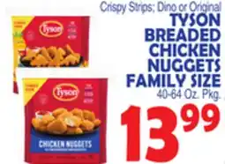 Bravo Supermarkets TYSON BREADED CHICKEN NUGGETS FAMILY SIZE offer