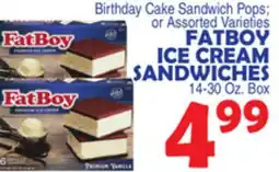 Bravo Supermarkets FATBOY ICE CREAM SANDWICHES offer
