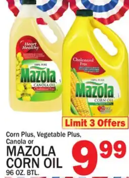 C Town MAZOLA CORN OIL offer
