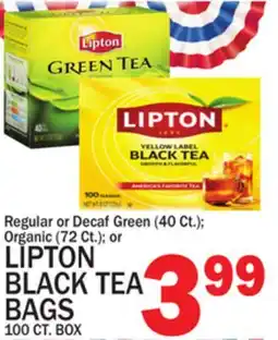 C Town LIPTON BLACK TEA BAGS offer