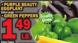 C Town PURPLE BEAUTY EGGPLANT, GREEN PEPPERS offer