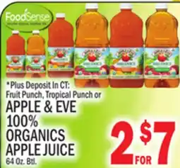 C Town FRUIT PUNCH, TROPICAL PUNCH OR APPLE & EVE 100% ORGANICS APPLE JUICE offer