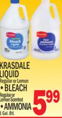 C Town KRASDALE LIQUID BLEACH, AMMONIA offer