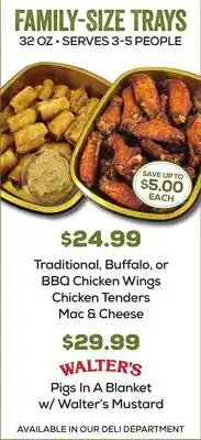 DeCicco & Sons Traditional, Buffalo, or BBQ Chicken Wings Chicken Tenders Mac & Cheese offer