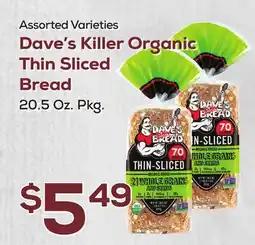 DeCicco & Sons Dave's Killer Organic Thin Sliced Bread offer