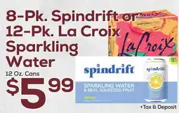 DeCicco & Sons 8-Pk. Spindrift or 12-Pk. La Croix Sparkling Water offer