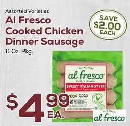 DeCicco & Sons Al Fresco Cooked Chicken Dinner Sausage offer