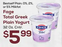 DeCicco & Sons Fage Total Greek Plain Yogurt offer