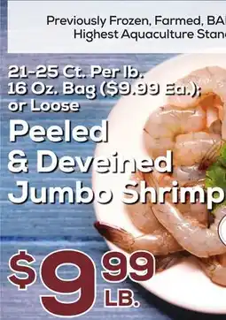 DeCicco & Sons Peeled & Deveined Jumbo Shrimp offer
