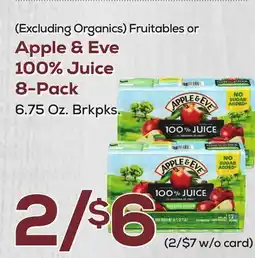 DeCicco & Sons Fruitables or Apple & Eve 100% Juice 8-Pack offer