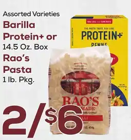 DeCicco & Sons Barilla Protein+ 14.5 Oz. Box or Rao's Pasta 1 lb. Pkg offer