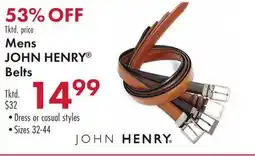 Boscov's Mens JOHN HENRY Belts offer