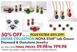 Boscov's ENTIRE COLLECTION NOVA STAR Lab Grown Diamond & Gemstone Jewelry offer
