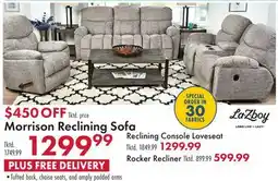 Boscov's Morrison Reclining Sofa offer