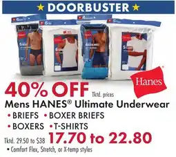Boscov's Mens HANES Ultimate Underwear offer