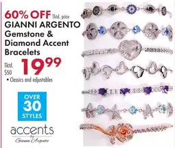 Boscov's GIANNI ARGENTO Gemstone & Diamond Accent Bracelets offer