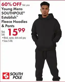 Boscov's Young Mens SOUTHPOLE Establish Fleece Hoodies & Pants offer
