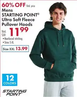 Boscov's Mens STARTING POINT Ultra Soft Fleece Pullover Hoods offer