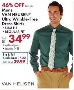 Boscov's Mens VAN HEUSEN Ultra Wrinkle-Free Dress Shirts offer