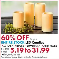 Boscov's ENTIRE STOCK LED Candles offer