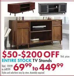 Boscov's ENTIRE STOCKTV Stands offer