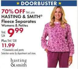 Boscov's HASTING & SMITH Fleece Separates offer