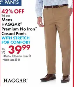 Boscov's Mens HAGGAR Premium No Iron Casual Pants offer