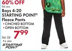 Boscov's Boys 4-20 STARTING POINT Fleece Pants offer