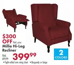 Boscov's Millie Hi-Leg Recliner offer