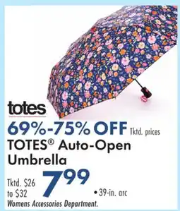 Boscov's TOTES Auto-Open Umbrella offer