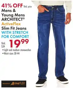 Boscov's Mens & Young Mens ARCHITECT ActiveFlex Slim Fit Jeans offer