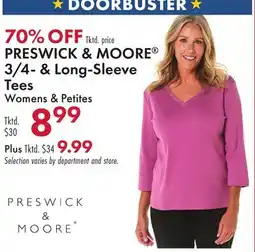Boscov's PRESWICK & MOORE 3/4- & Long-Sleeve Tees offer