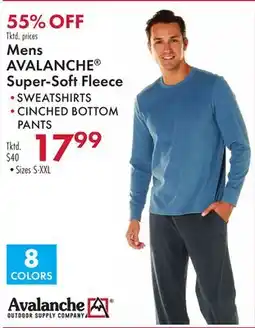 Boscov's Mens AVALANCHE Super-Soft Fleece offer