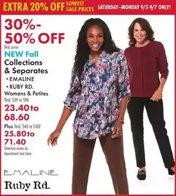 Boscov's NEW Fall Collections & Separates offer