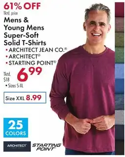 Boscov's Mens & Young Mens Super-Soft Solid T-Shirts offer