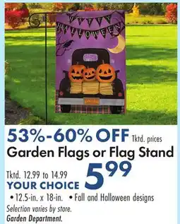 Boscov's Garden Flags or Flag Stand offer