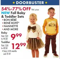 Boscov's NEW Fall Baby & Toddler Sets offer