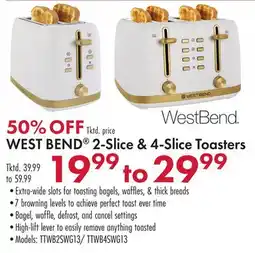 Boscov's WEST BEND 2-Slice & 4-Slice Toasters offer