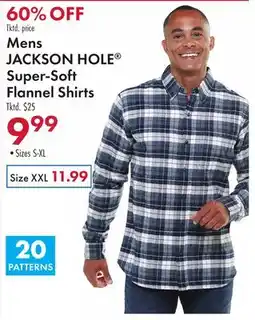 Boscov's Mens JACKSON HOLE Super-Soft Flannel Shirts offer
