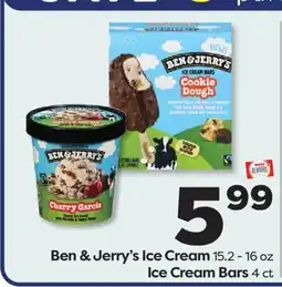 Weis Markets Ben & Jerry's Ice Cream, 15.2 - 16 oz Ice Cream Bars, 4 ct offer