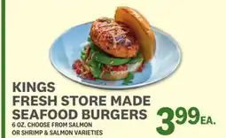 Kings Food Markets KINGS FRESH STORE MADE SEAFOOD BURGERS offer