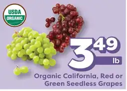 Weis Markets Organic California, Red or Green Seedless Grapes offer