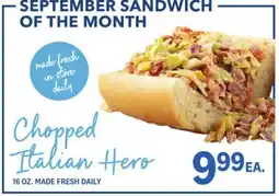 Kings Food Markets SEPTEMBER SANDWICH OF THE MONTH offer