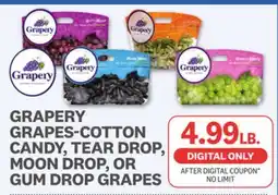 Kings Food Markets GRAPERY GRAPES-COTTON CANDY, TEAR DROP, MOON DROP, OR GUM DROP GRAPES offer