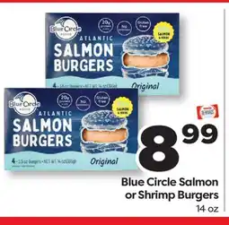 Weis Markets Blue Circle Salmon or Shrimp Burgers offer